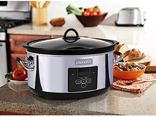 Crock-Pot 7 Quart Programmable Slow Cooker – Polished Platinum v4023 v4x9