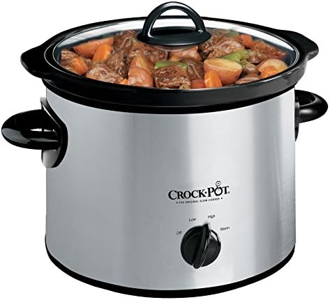 Crock-Pot 3 Quart Manual Slow Cooker – Silver v4024