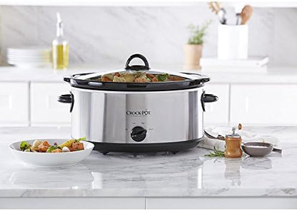 Crock-Pot 7 Quart Oval Manual Slow Cooker – Stainless Steel v4029