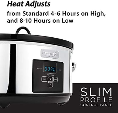 Crock-Pot 7 Quart Programmable Slow Cooker – Polished Platinum v4023 v4x9