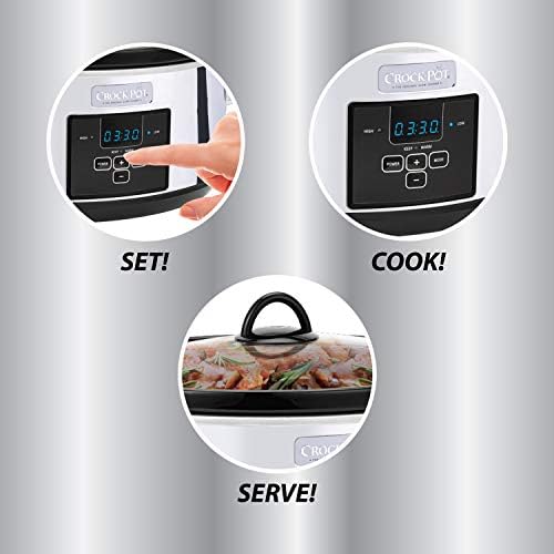 Crock-Pot 7 Quart Programmable Slow Cooker – Polished Platinum v4023 v4x9