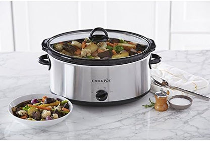 Crock-Pot 7 Quart Oval Manual Slow Cooker – Stainless Steel v4029