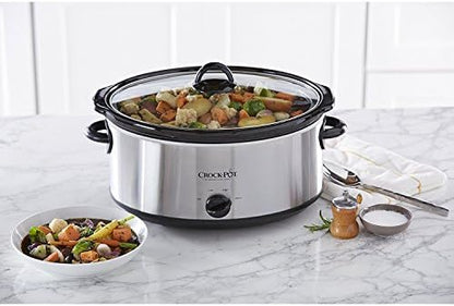 Crock-Pot 7 Quart Oval Manual Slow Cooker – Stainless Steel v4029