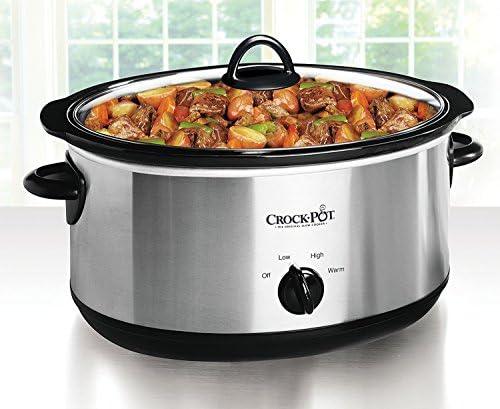 Crock-Pot 7 Quart Oval Manual Slow Cooker – Stainless Steel v4029