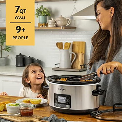 Crock-Pot 7 Quart Portable Programmable Slow Cooker with Timer v4027