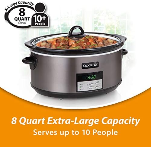 Crock-Pot 8 Quart Programmable Slow Cooker with Auto Warm v4028