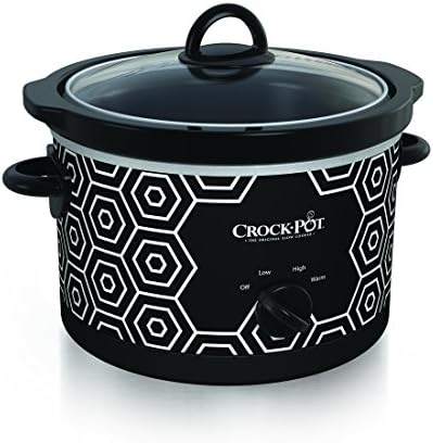 Crock-Pot 4.5 Quart Portable Slow Cooker – Black & White v4011