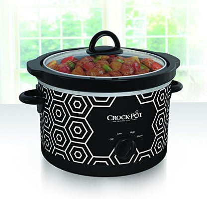 Crock-Pot 4.5 Quart Portable Slow Cooker – Black & White v4011