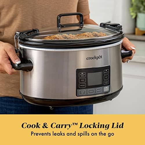 Crock-Pot 7 Quart Portable Programmable Slow Cooker with Timer v4027