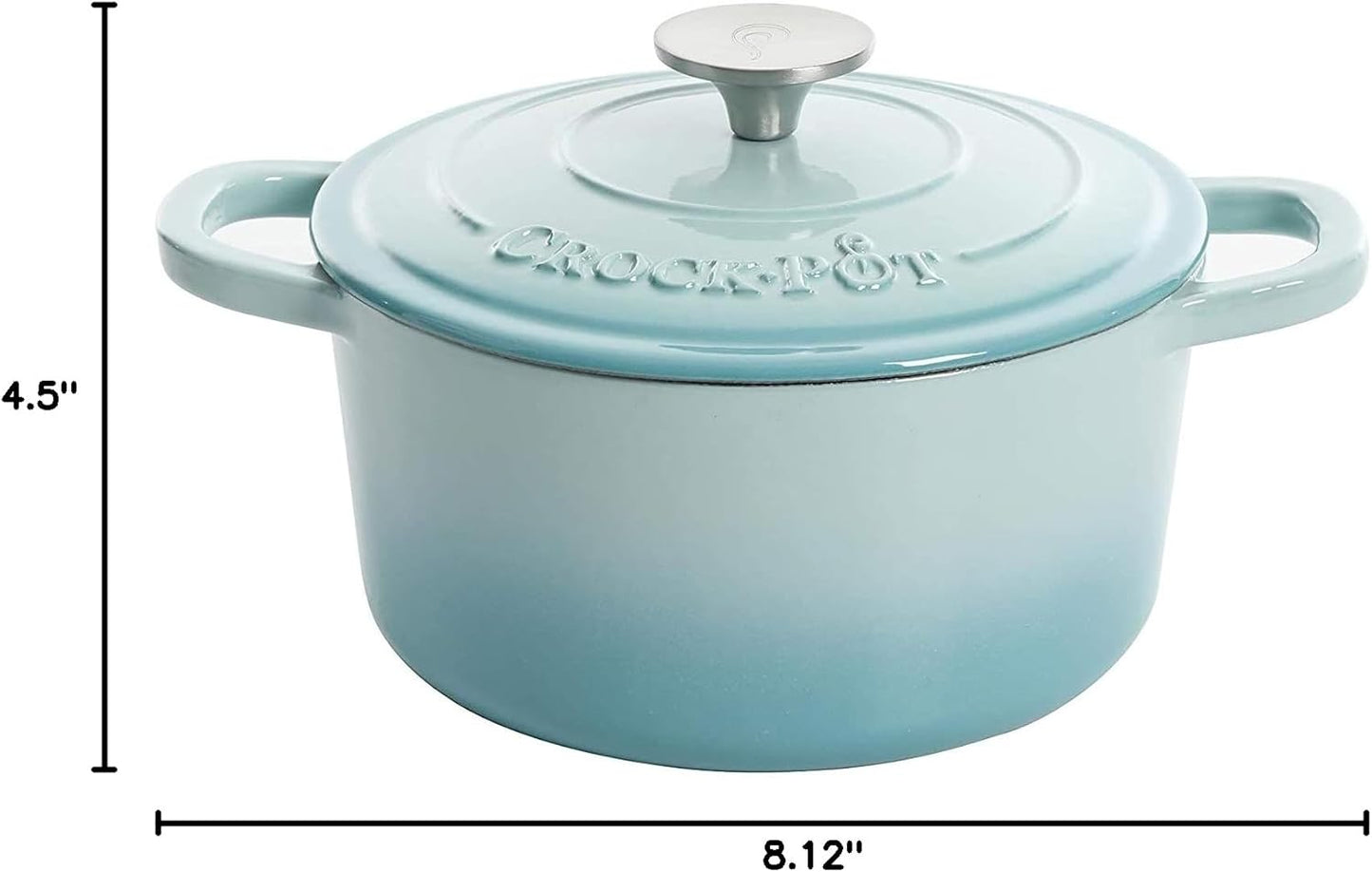 Crock-Pot 3 Quart Enameled Cast Iron Dutch Oven – Aqua v4002