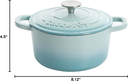 Crock-Pot 3 Quart Enameled Cast Iron Dutch Oven – Aqua v4002 v4x1